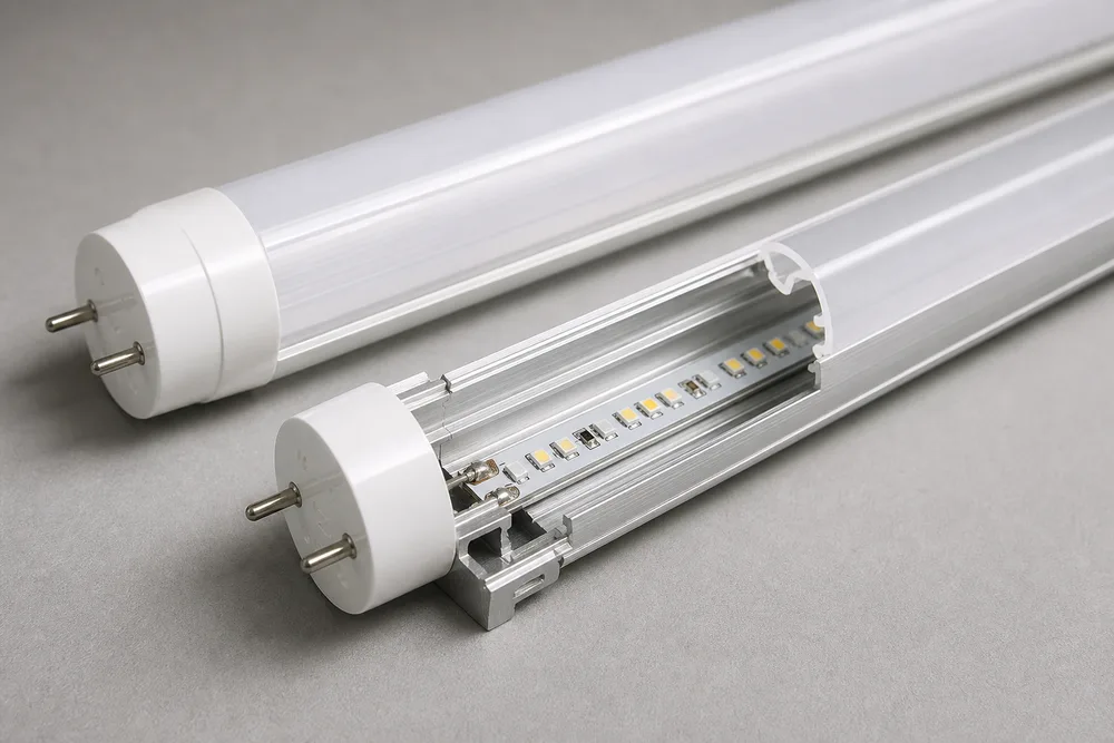 2026 LED T8 PC tubo externo e caixa interna de alumínio para OEM e conjunto de luz tubular de marca própria