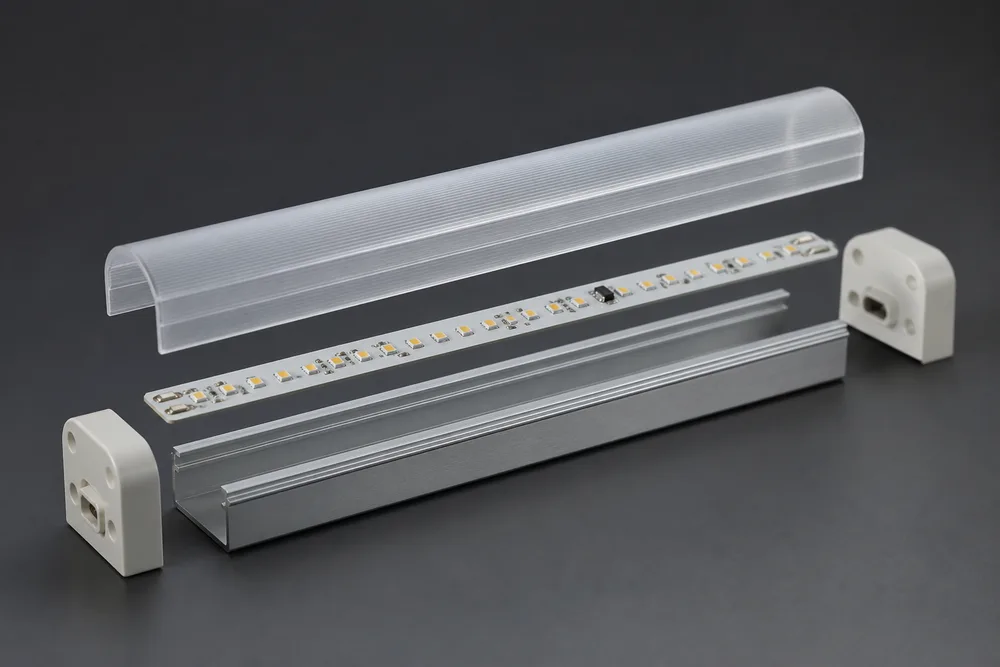 Carcaça do tubo LED T10 com tampa de PC e base de alumínio 6063 para montagem de iluminação OEM em 2026