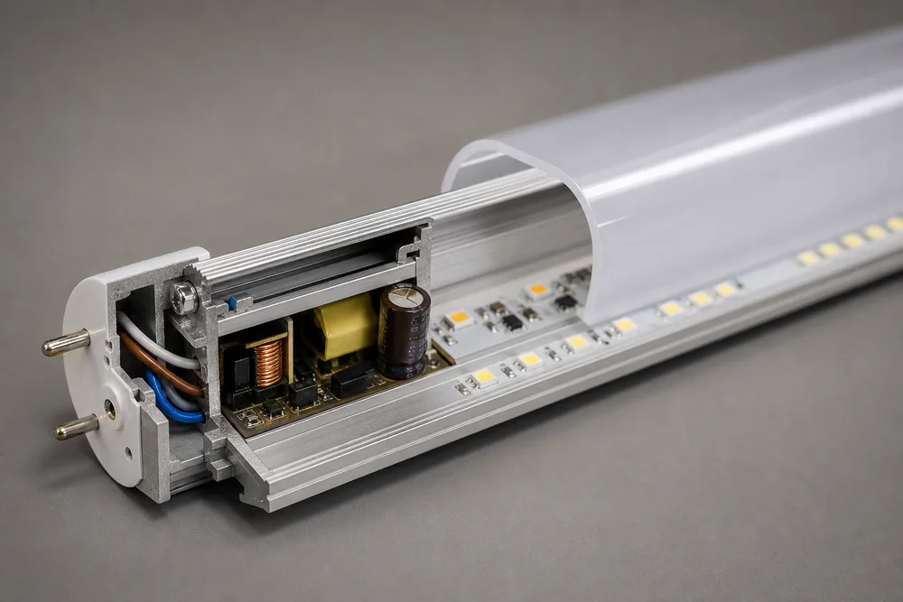 Por que escolher uma caixa de tubo LED T12 meio alumínio e meio plástico?